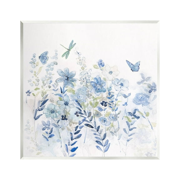 Delicate Blue Floral Garden Botanical & Floral Graphic Art Unframed Art Print Wall Art