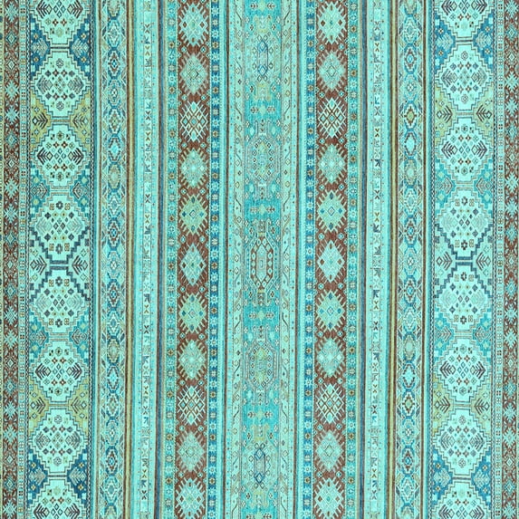 Ahgly Company Indoor Square Abstract Light Blue Modern Area Rugs, 8' Square