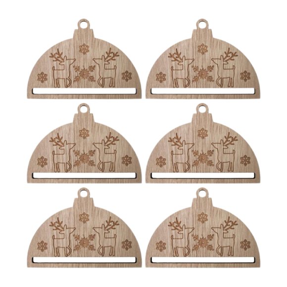 Luzkey 6Pcs Christmas Macrame Ornament Christmas Ornament Wall Hanging Semi Circle Crafts Xmas Tree Decor for Holiday Seasonal Decor Elk