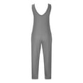 thumbnail image 7 of Wycnly Womens Jumpsuits Loose Soft Knitted Ribbed Long Jumpsuits Casual Summer Trendy Solid V-Neck Sleeveless Maxi Rompers for Women, 7 of 7