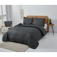 thumbnail image 3 of Jessy Home Quilt Set Queen/Full Solid Gray Quilt Floral Microfiber Bedspread Coverlet, 3 of 7