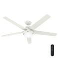 thumbnail image 4 of Hunter - Aerodyne Indoor Ceiling Fan With Light, Remote, 60-inch, Fresh White, Casual-style, 6-speed DC Motor, Energy Star, WiFi Smarthome, 52832, for living rooms, bedrooms, home offices, kitchens, 4 of 18