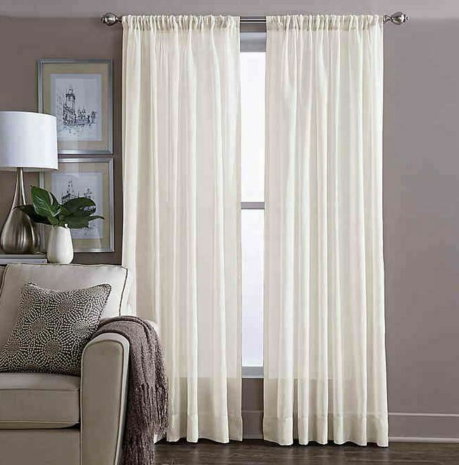 Wamsutta® Sheer 84-Inch Window Curtain Panel in Ivory - Walmart.com