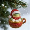 thumbnail image 4 of Hometravel Santa Hat Turtle Ornament, Cute Christmas Acrylic Hanging Decor with Glitter, Festive Animal Theme Tree Decoration, Seasonal Holiday Display, 4 of 6