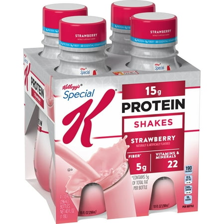 (3 Pack) Kellogg's Special K Protein Shake, Strawberry, 15g Protein, 4 (Best Premixed Protein Shakes)