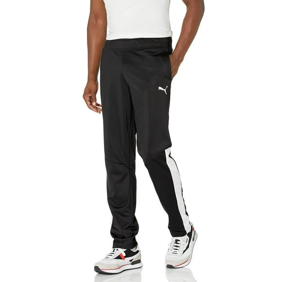 PUMA mens Contrast Sweatpants, Puma Black-puma Whit, Medium US