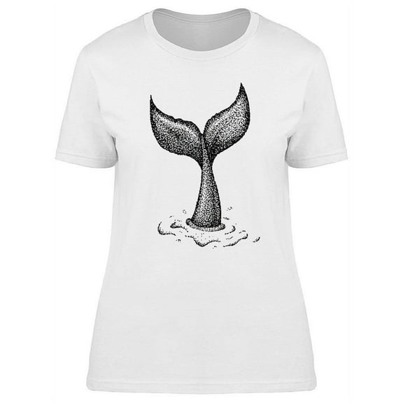 Dotwork Whale Tail T-Shirt Women -Image by Shutterstock, Female Small