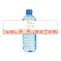 100 Red and Pink Roses Bridal Shower Wedding Anniversary Water Bottle labels Engagement Party Birthday