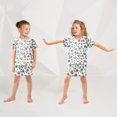 thumbnail image 5 of Flower Pattern Summer Pajama Set Soft Cotton Short Sleeve Sleepwear 2PCS Pajama Sets Breathable Lounge Set Size 8Y, 5 of 7