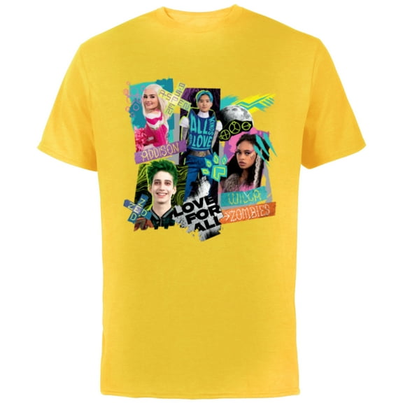 Disney Channel Zombies 3 Love for All, All Kinds of Love - Short Sleeve Cotton T-Shirt for Adults - Customized-Yellow