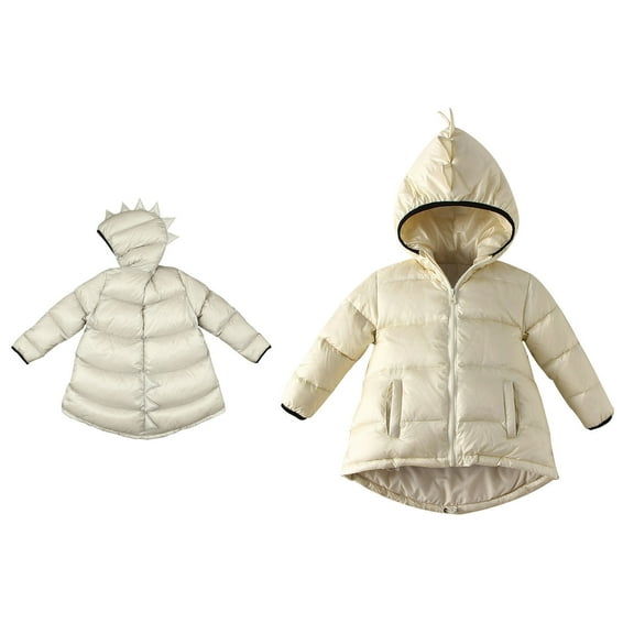 Kids Winter Coat,Kids Puffer Coat Cute Dinosaur Hooded Jacket Zipper Up Down Coats for Kids Winter Jacket Kids Clothes 4-5 Years
