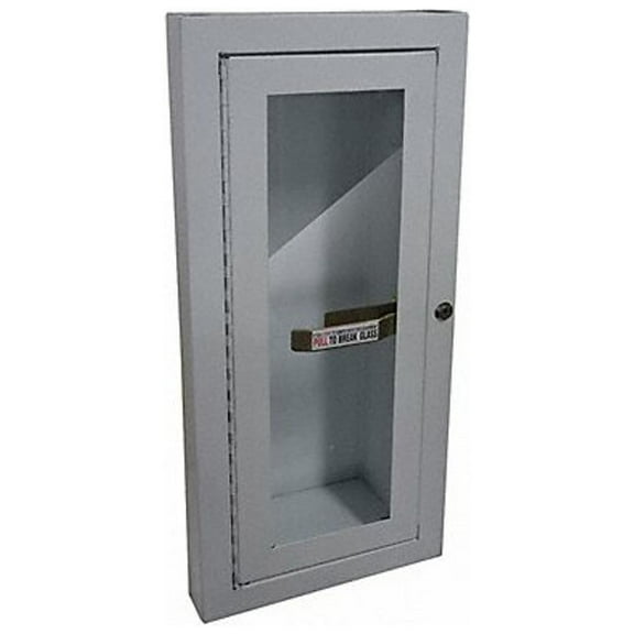 Fire Extinguisher Cabinet, Semi Recessed, 26 3/4 in Height, 10 lb