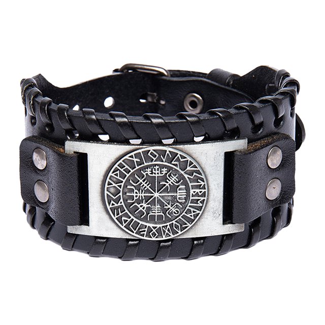 Guardurnaity Brazalete de cuero Brazalete elegante Decoración Estilo punk Pulseras anchas Muñequeras Adornos de muñeca Regalo de cumpleaños Type3 NO3