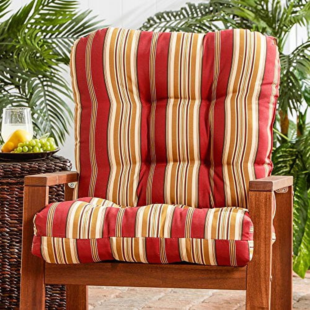 Greendale Home Fashions Roma Stripe 38 x 21 in. Outdoor Reversible Tufted Chair Cushion