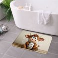 thumbnail image 3 of FJPT Non Slip Flannel Polyester Floor Mat With Cute Cow Design For Bathroom Kitchen Bedroom Decor 16x24 inch, 3 of 5