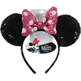 thumbnail image 3 of Minnie Mouse Ears Headband, Pink and White Polka Dot Bow, 3 of 9