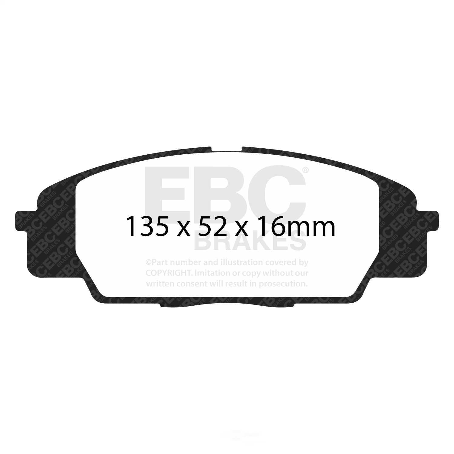 EBC 07-11 Acura CSX (Canada) 2.0 Type S Redstuff Front Brake Pads Fits select: 2006-2011 HONDA CIVIC, 2002-2006 ACURA RSX