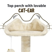 Alden Design 54.5 H Double Condo Cat Tree with Scratching Post Tower, Beige