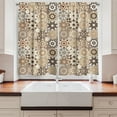thumbnail image 2 of Ambesonne Eastern Kitchen Curtains, Octagonal Retro Style, 55"x45", Dark Brown Pale Brown, 2 of 3