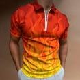 thumbnail image 2 of Red Orange Yellow Burning Flames And Fire Men Zipper T-shirt Summer Casual Short Sleeve T-shirt Top, 2 of 7
