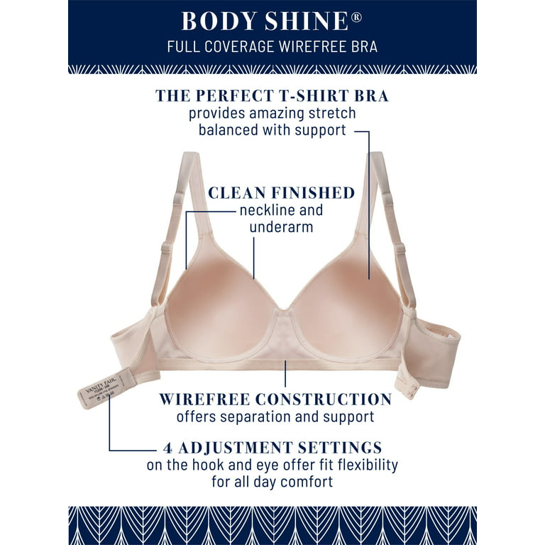 Vanity Fair Womens Body Shine Full Coverage Wirefree Bra, 36D : :  Clothing, Shoes & Accessories