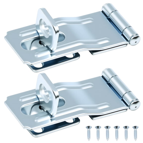 WellMade 3-1/2 in. Swivel Safety Hasp, Zinc Plated Steel Twist Knob Latch with Screws for Cabinet, Fence and Gate, 2 pack