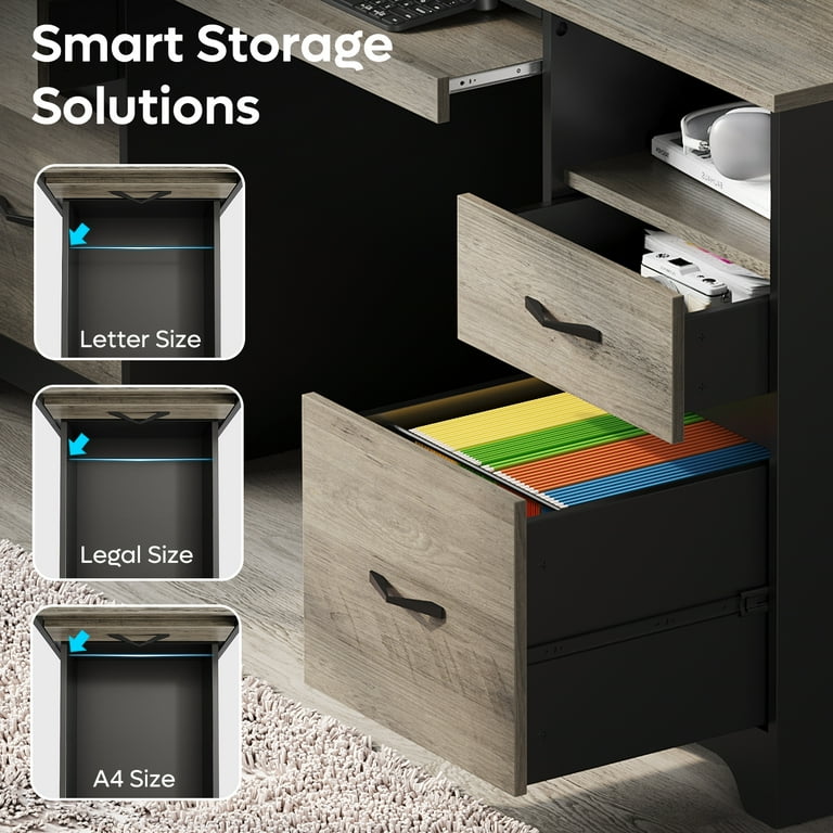 Bestier 59'' Wood Storage Furniture, Office Executive