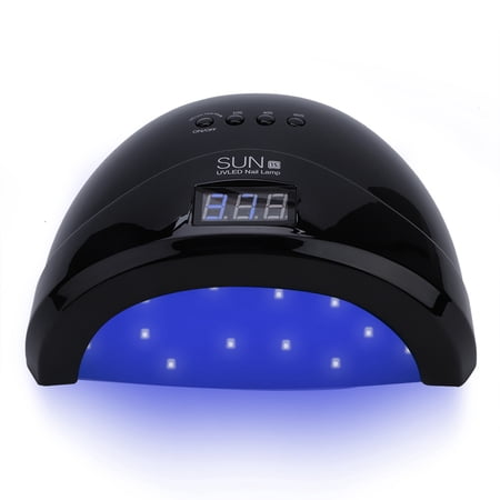 NFTIGB 48W UV LED Nail Lamp Professional Nail Dryer for Gel Polish Curing with Smart Sensor and Painless Mode, Black (US Plug), 8.6 x 6.7 x 3.9 inches