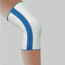 Dual Spiral Stay Compression Support Knee Brace (Small White w/ Blue Trim)