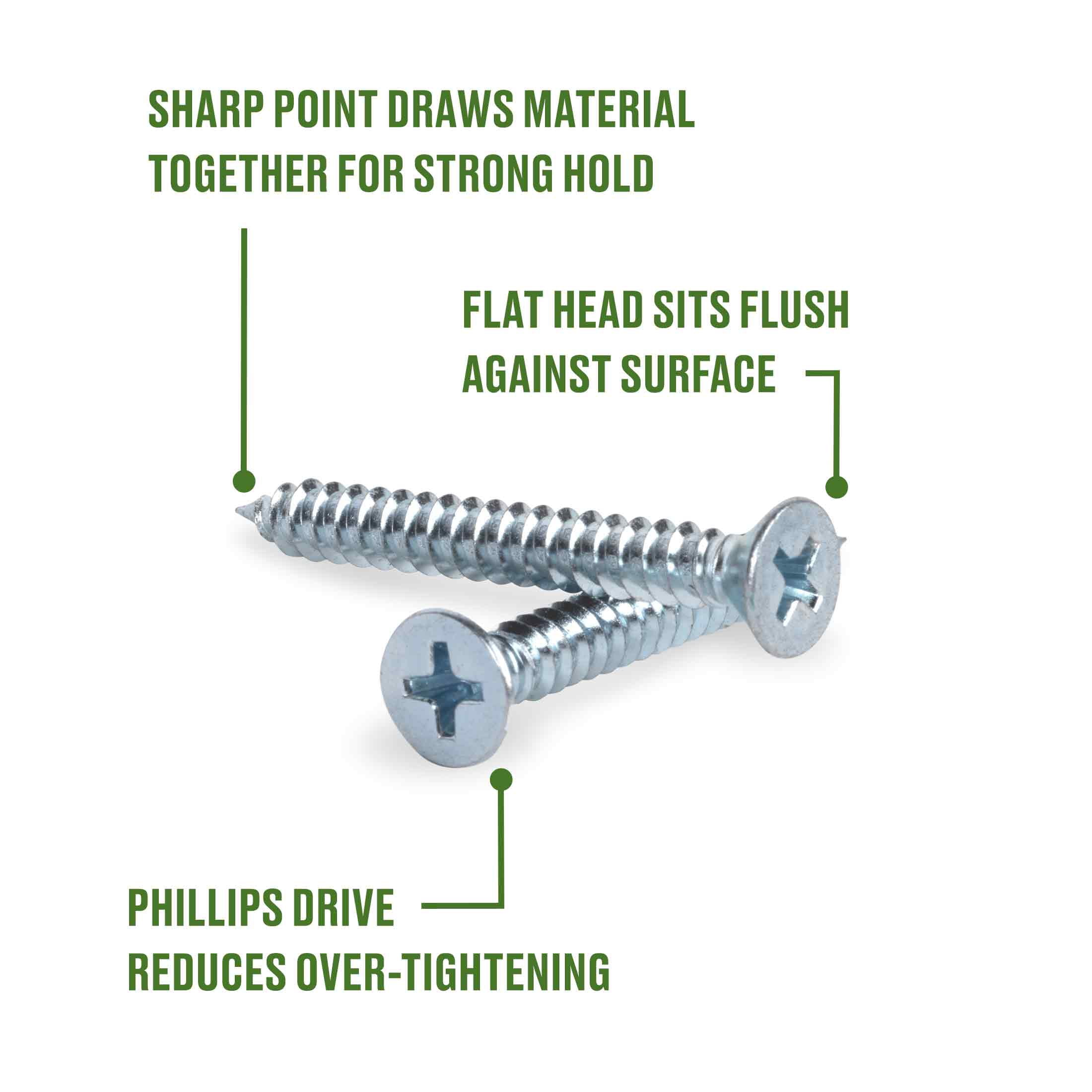 (5 pack) Hillman Sheet Metal Screws, #8 x 3/4", Steel, Zinc, Interior, Phillips, Silver, 24 pack