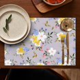 thumbnail image 5 of Pioneer Flower Floral Print Pattern Summer Placemats Table Placemats Set Of 4-Linen Kitchen Washable Placemats Table Mats 12x18 Inch Non-Slip Heat Resistant, 5 of 6