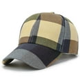 thumbnail image 2 of Dujiujun Baseball Hat Adjustable Extended Brim Sun Protection Fadeless Color Contrast Stitching Plaid Peaked Hat Daily Accessory, 2 of 7