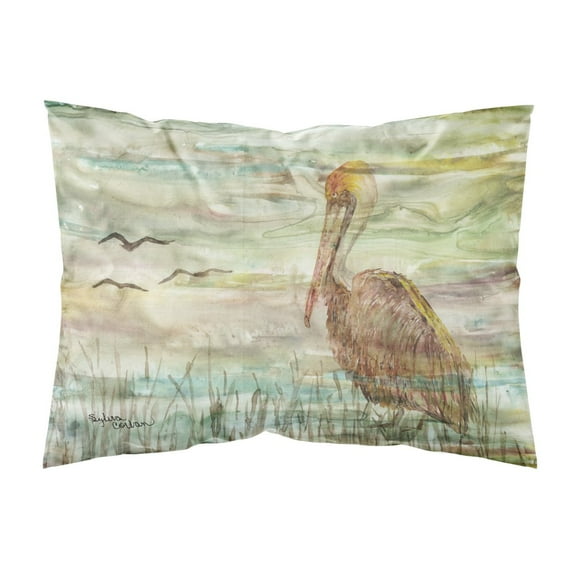 Brown Pelican Sunset Fabric Standard Pillowcase