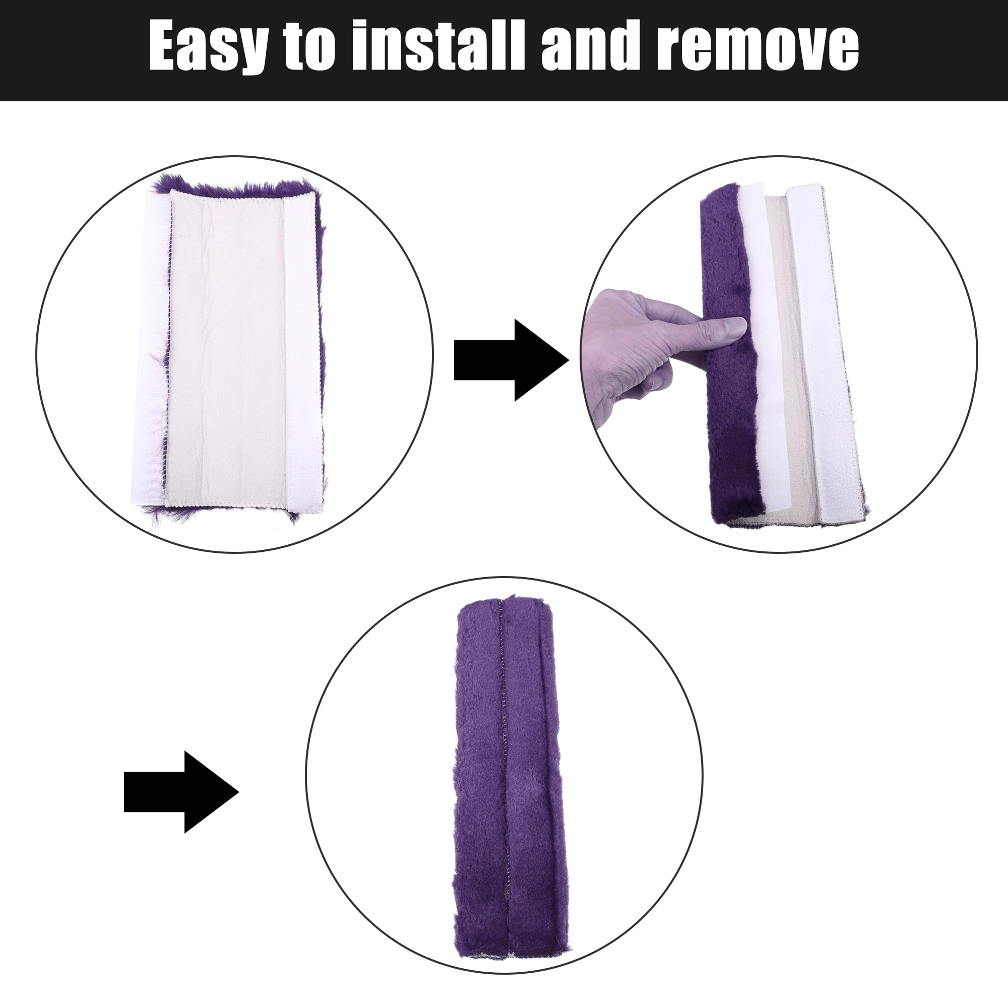 Unique Bargains 4 Pcs Plush Car Seat Belt Protector Pads Purple