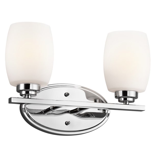 Bathroom Vanity 2 Light Fixtures With Chrome Finish Medium ...