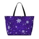 thumbnail image 2 of Fotbe Dark Purple Snowflakes Bolsa de Viaje para Playa - Resistente al Agua, Bolsa Tote de Gran Capacidad y Ligera con 7 Bolsillos para Mujeres y Hombres, 2 of 7