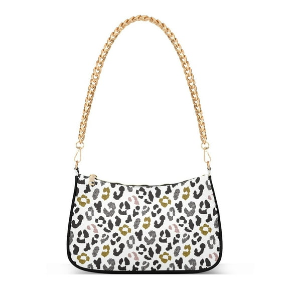 Colorful Leopard Print Cheetah Animal Womens Chain Shoulder Bag Tote Handbag Clutch Hobo Purse with Zipper for Travel Casual