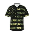 thumbnail image 1 of Balery American Flag Camo Camisas hawaianas de manga corta para hombre, camisas playeras de corte holgado, camisas de vacaciones con botones,XX-Large, 1 of 7
