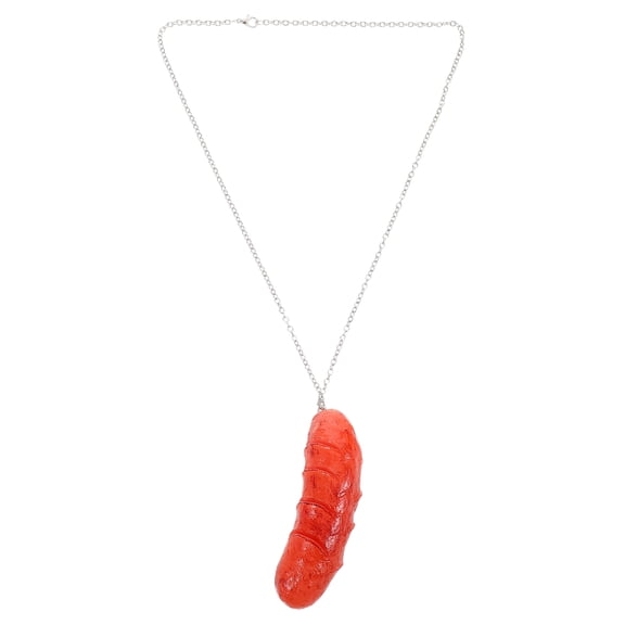 CRILSTYLEO Red Hot Dog Pendant Necklace, Unique Funny Food Jewelry for Couples, Party Wear and Casual Outfits