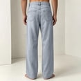 thumbnail image 7 of Frnrwgo Mens Women Jeans Loose Straight Wide Leg Drawstring Elastic Waist Casual Daily Denim Pants, 7 of 7