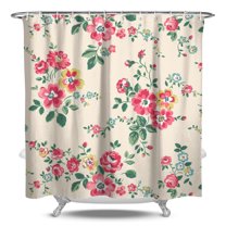 Waterproof Pioneer Shower Curtain 84x72 Inch Polyester Unique Colorful Floral Shower Curtain for Bathroom Hotel Home Decor with 12 Plastic Hooks