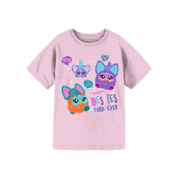 Furby Besties Girls Short Sleeve Graphic T-Shirt, Sizes 4-16