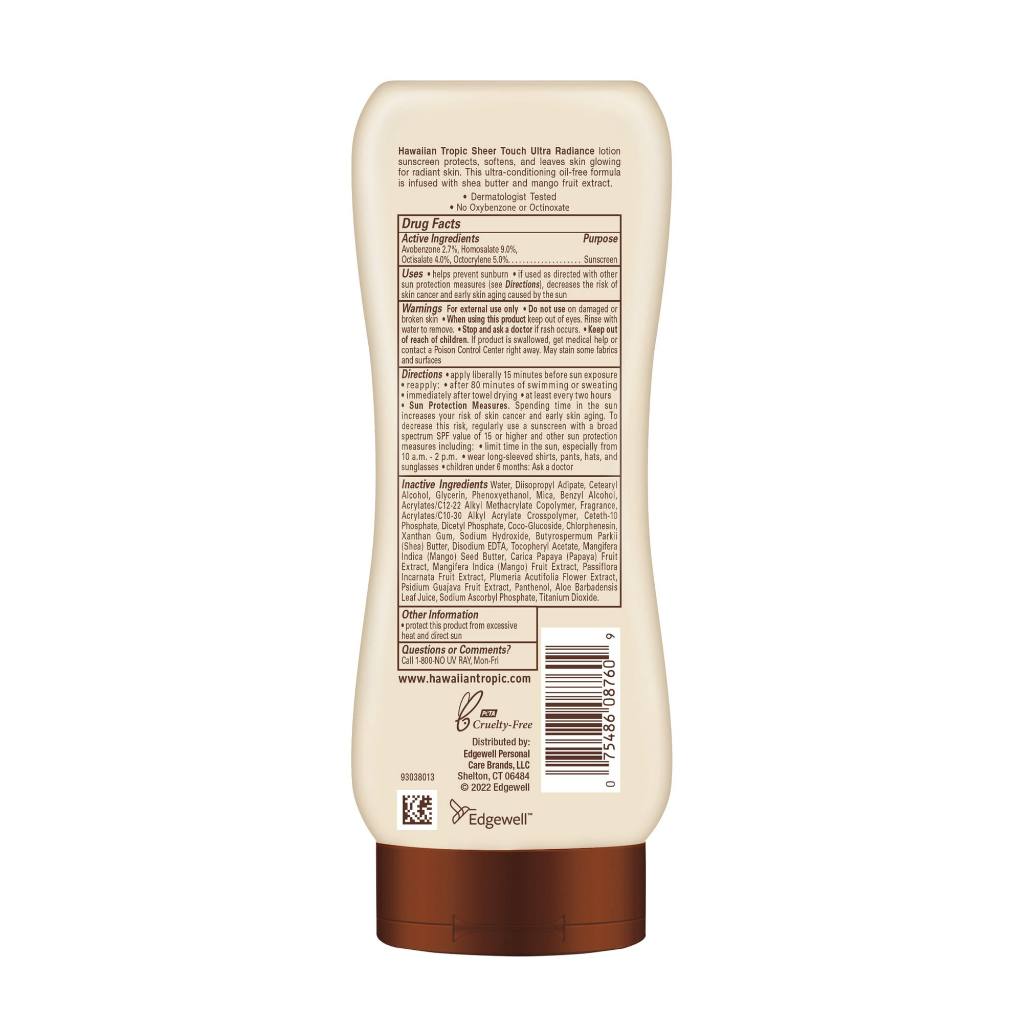 (4 pack) Hawaiian Tropic Sheer Touch Lotion Sunscreen, Ultra Radiance, SPF 50, 8 Oz