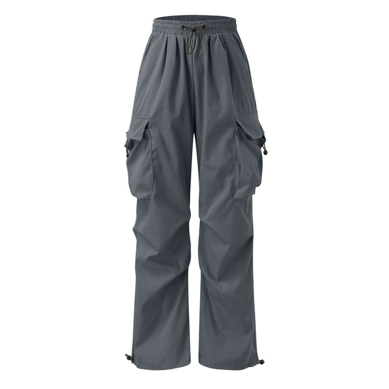 NIEWTR Mens Cargo Parachute Pants Streetwear Vintage Y2k