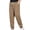 Brown, variant on Mens Cargo Pants Cotton Elastic Cuff Drawstring Workout Pants Loose Casual Vintage Army Green L