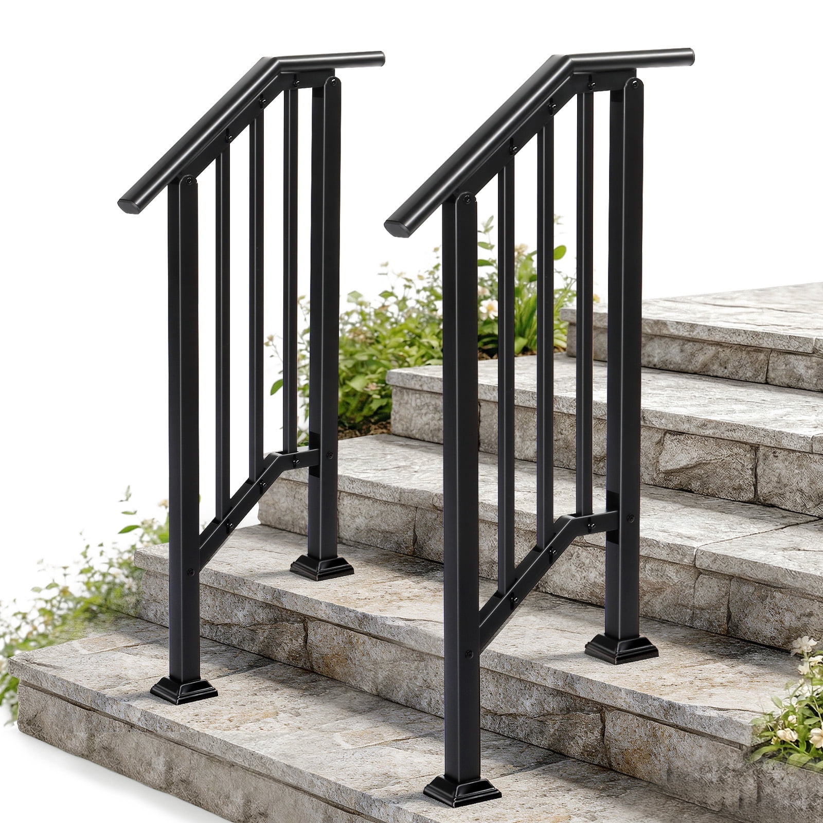Handrails for Outdoor Steps Fits 1 to 2 Steps