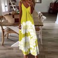 thumbnail image 2 of Vestido de Verano Casual de las Mujeres, Impresión Plegada Casual de Verano, Vestido de Cuello en V sin Mangas de Camis, 2 of 8