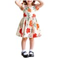 thumbnail image 2 of Cethrio Summer Dresses for Girls 2025, Cotton Casual Flutter Sundresses Holiday Dresses White Size 4 T, 2 of 5