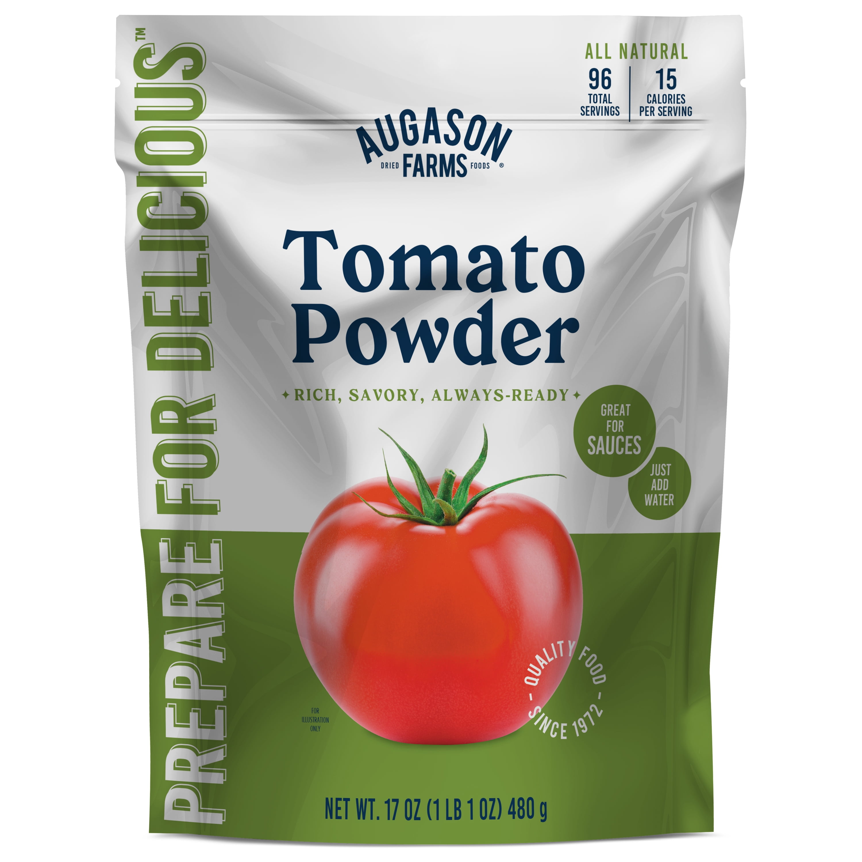 (2 pack) Augason Farms Tomato Powder Resealable Pouch, Emergency Food Supply, Everyday Meals, 96 Servings
