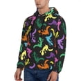 thumbnail image 3 of Salouo Colorful Lizards Pattern Men's Fall Hoodie Sweatshirt,Sport Hoodie with Pockets for Men Pullover Casual Hooded Sweatshirt-4X-Large, 3 of 7